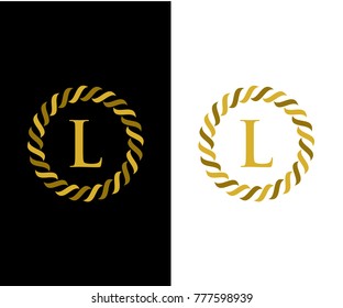 L initial Monogram design elements, graceful template. Elegant line art logo design. icon. Letter emblem. Retro Vintage Insignia or Logotype. Business sign, identity, label, badge, vector illustration