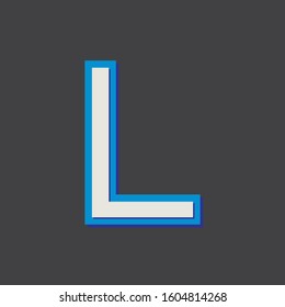 L initial text font logo icon vector design graphic minimal clean premium modern cyan blue light Outline