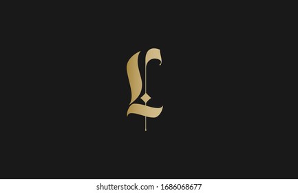 l erste Unique Minimal Style basierte Logo-Monogramm-Typografie