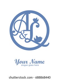 A L initial wedding decorative logo template