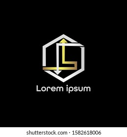 L Initials elegant and trendy logo on a black background