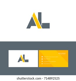 A L joint logo bold letter design with business card template