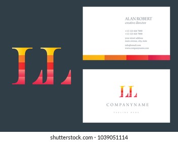 L & L joint logo multi color letters with business card template