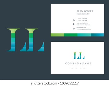 L & L joint logo multi color letters with business card template