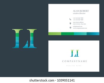 L & I joint logo multi color letters with business card template