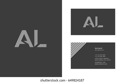 A L joint logo vector with business card template