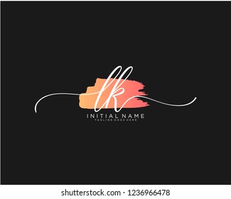 L K Initial handwriting logo vector