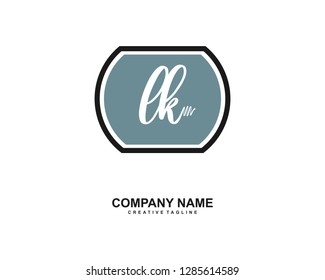 L K Initial Handwriting Logo Template Vector
