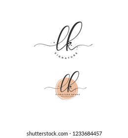 L K LK Initial logo template vector