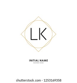 L K LK Initial logo letter with minimalist concept. Vector with scandinavian style logo.