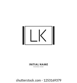 L K LK Initial logo letter with minimalist concept. Vector with scandinavian style logo.