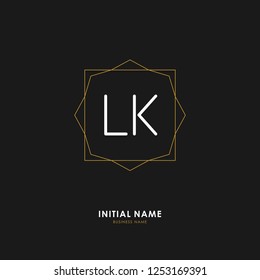 L K LK Initial logo letter with minimalist concept. Vector with scandinavian style logo.