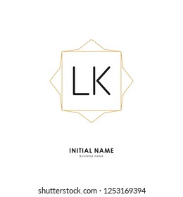 L K LK Initial logo letter with minimalist concept. Vector with scandinavian style logo.