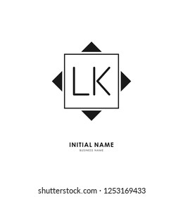 L K LK Initial logo letter with minimalist concept. Vector with scandinavian style logo.