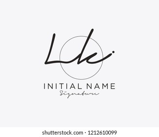 L K Signature initial logo template vector