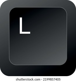 L Key, Button Vector Image