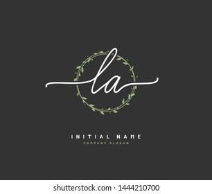 L A LA Beauty vector initial logo, handwriting logo of initial signature 