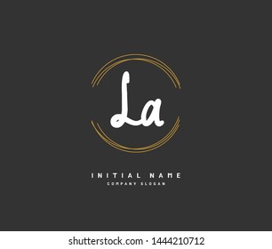 L A LA Beauty vector initial logo, handwriting logo of initial signature 