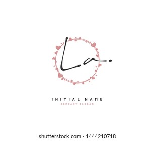 L A LA Beauty vector initial logo, handwriting logo of initial signature 