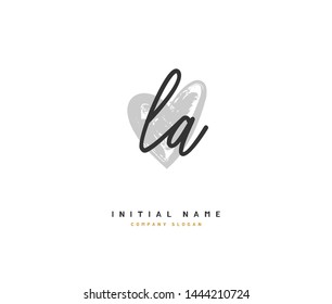 L A LA Beauty vector initial logo, handwriting logo of initial signature 