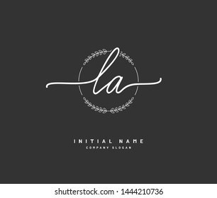 L A LA Beauty vector initial logo, handwriting logo of initial signature 