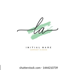 L A LA Beauty vector initial logo, handwriting logo of initial signature 