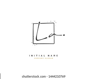 L A LA Beauty vector initial logo, handwriting logo of initial signature 