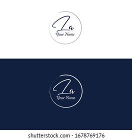 L A LA Initial letter handwriting and signature logo.