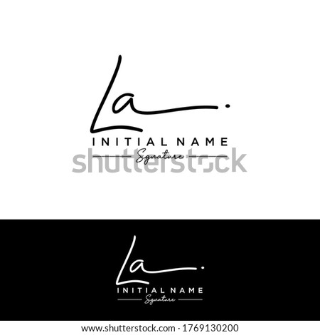 L A LA Initial letter handwriting and signature logo.