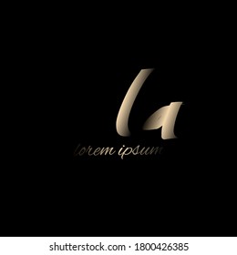 L a La initial logo handwriting template vector