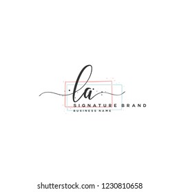 L A LA Initial logo template vector