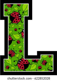 L is for Ladybird Alphabet Learning Illustration
