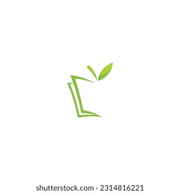 L leaf logo icon design illustration vector