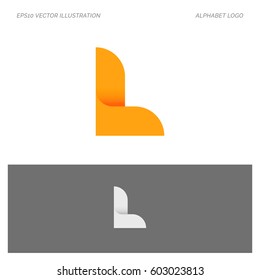 L Letter Alphabet Abstract vector text logo 