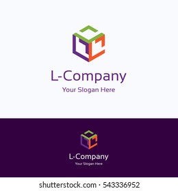 L, Letter, Alphabet Box Cube 3d, Hexagon Logo