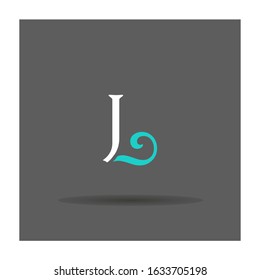 L letter alphabet logo linear design vector