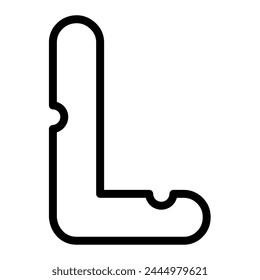 L letter alphabet typeface, vector graphics. Mice cheese uppercase font