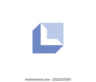 L Letter Box Shape Logo Design