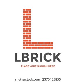 L Letter brick vector logo template. This design use alphabet and initial. Suitable for contractor and business.