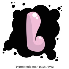 L letter calligraphy logo. Handwritten lettering. Vector typography for your poster, invitation or card.