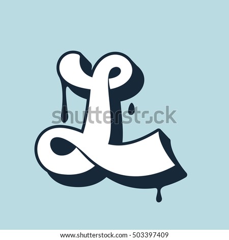 L letter calligraphy logo. Handwritten lettering. Vector typography for your poster, invitation or card. 