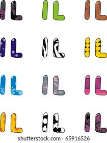 L letter cartoon in vector format very easy to edit