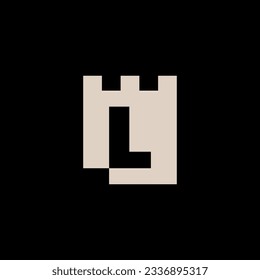 L Letter Castle Fortress Logo Vector Icon Illustration