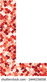 L letter color distributed circles dots illustration
