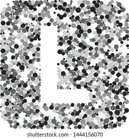 L letter color distributed circles dots illustration