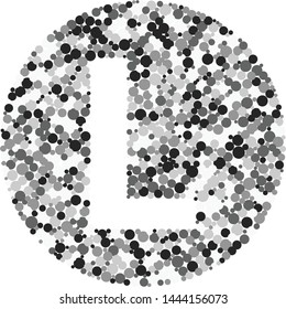 L letter color distributed circles dots illustration