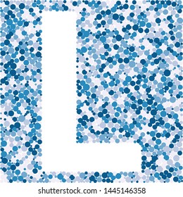 L letter color distributed circles dots illustration