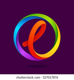 L letter colorful logo in the circle. Vector design template elements for your application or corporate identity.