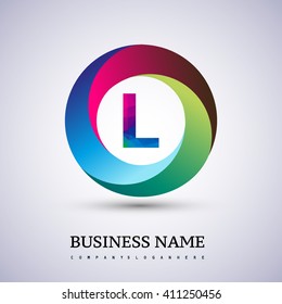 L letter colorful logo in the circle. Vector design template elements for your application or company identity.