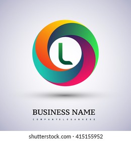 L letter colorful logo in the circle. Vector design template elements for your application or company identity.